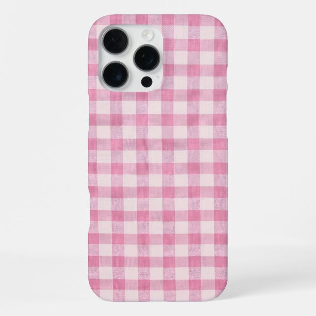 Funda Para iPhone Gingham Rosa Bebé (Reverso )