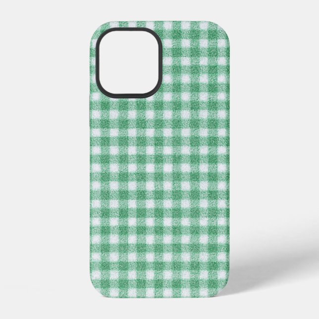 Funda Para iPhone Gingham Verde Menta  (Reverso )