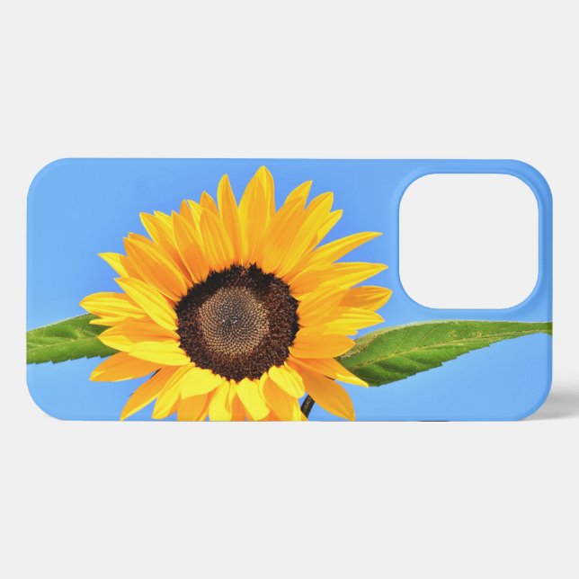 Funda Para iPhone Girasol amarillo contra el sol en el cielo azul -  (Reverso Horizontal)