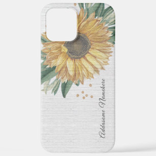 Funda Para iPhone 12 Pro Max Girasol de marfil blanco ruso moderno