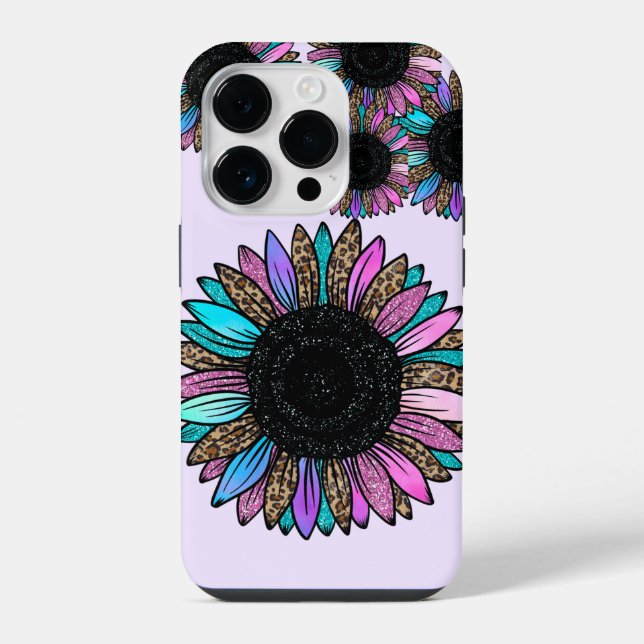 Funda Para iPhone Girasol multicolor 3D (Reverso )