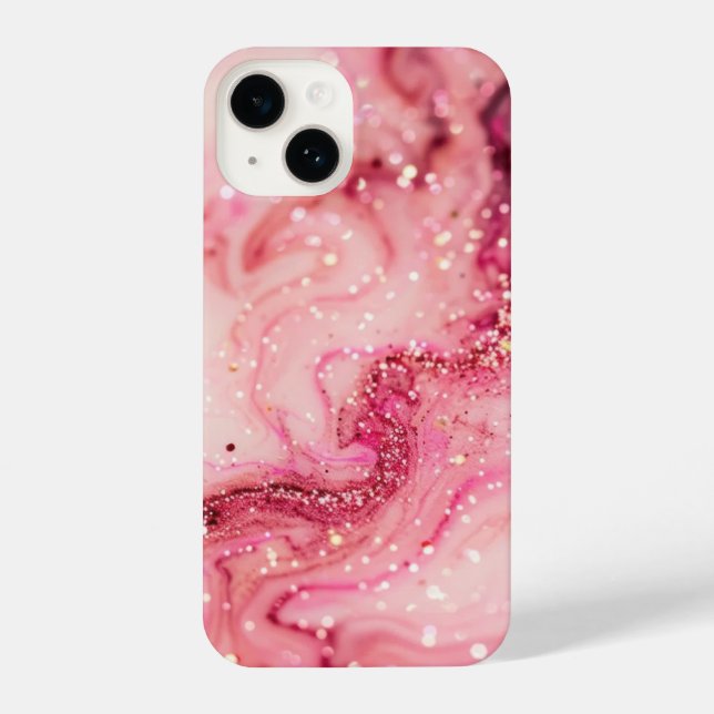 Funda Para iPhone giratoria purpurina rosa (Reverso )