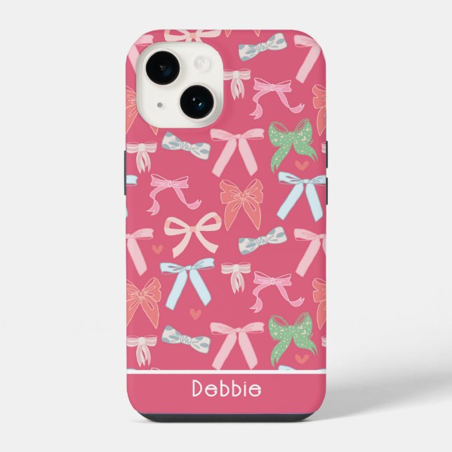 Funda Para iPhone Girly Coquette Bows (Reverso )
