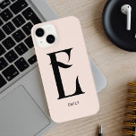 Funda Para iPhone 14 Girly Monograma Vintage Rubor Pink<br><div class="desc">Monograma vintage.</div>
