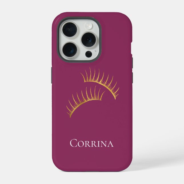 Funda Para iPhone Glam Eyelashes de oro rosado Girona (Reverso )