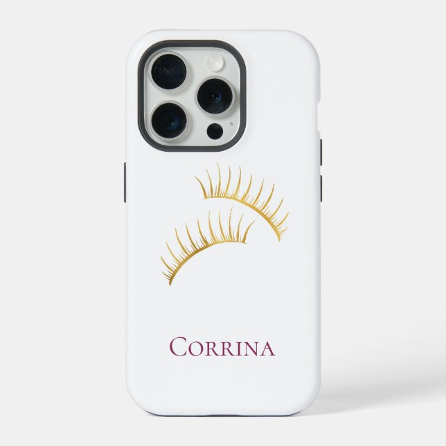 Funda Para iPhone Glam Eyelashes dorados (Reverso )
