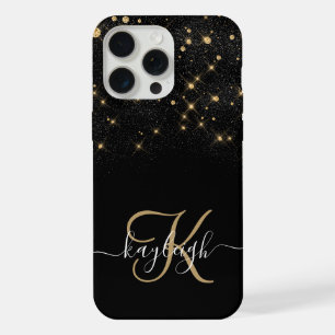 Glam Gold Purpurina Diamond Sparkle Elegant Monogr