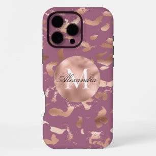 Funda Para iPhone 16 Pro Max Glam Rosa Dorado Morado Boysenberry Abstracto