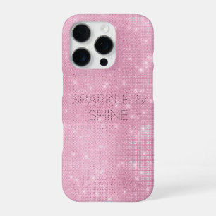 Funda Para iPhone 16 Pro Glam Sparkle, Moda glitzy rosa
