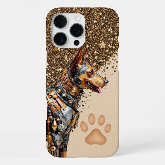 Funda Para iPhone  Glamour de Doberman Dorado  (Reverso )