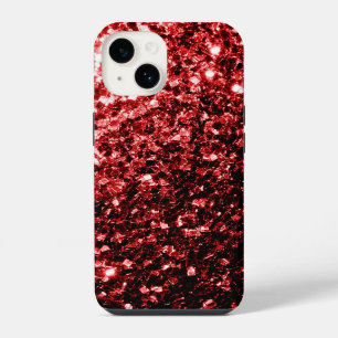 Funda Para iPhone 14 Glamour Rojo Brillo destellos