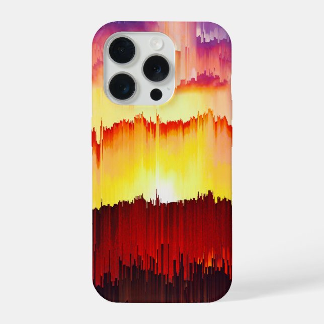 Funda Para iPhone Glitch Sunset Sky Abstract Art (Reverso )