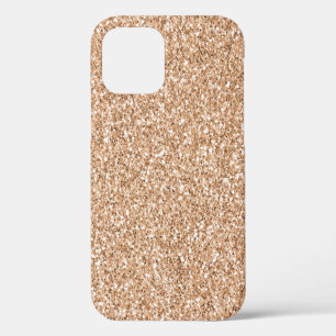 Funda Para iPhone 12 Glitz Purpurina de Rubor de Peach Rosa Gold   