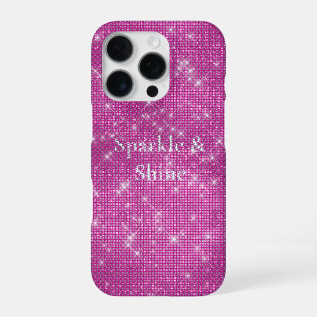 Funda Para iPhone Glitzy Chic Glam Brillante Rosa (Reverso)