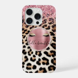Glitzy Purpurina Rosa Oro Eyelashes Leopardo