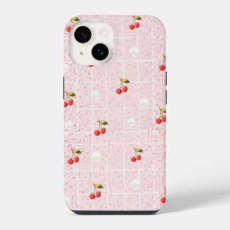 Funda Para iPhone 14 Glossy Cherries & Pearls - Estuche para iPhone