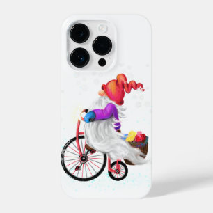 Funda Para iPhone 14 Pro Gnome navidad con bicicleta y regalos