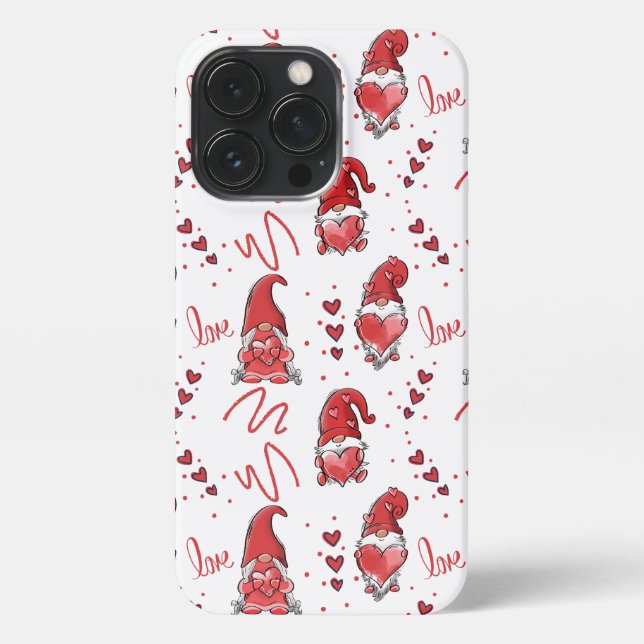 Funda Para iPhone Gnomes de amor de San Valentín (Reverso)