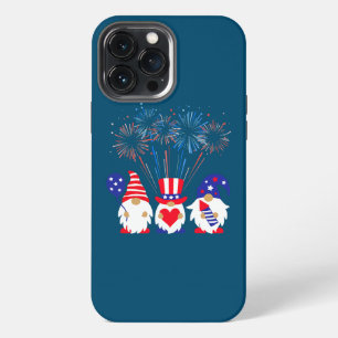 Funda Para iPhone 13 Pro Max Gnomos Bandera Patriótica Americana Gnomos 4 De Ju