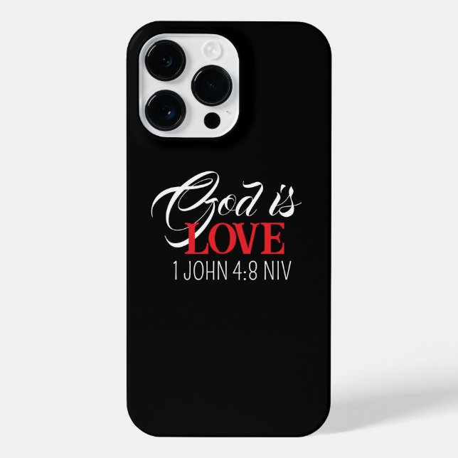 Funda Para iPhone God is Love Black and Red Bible Verse Faith (Reverso)
