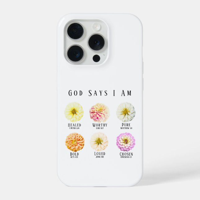 Funda Para iPhone God Says I Am Floral Affirmation Bible Verse (Reverso )