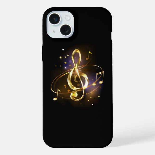 Funda Para iPhone Gold Treble Clef Music (Reverso )