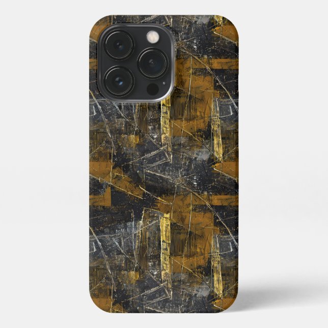 Funda Para iPhone Gold und schwarz Grunge 1 (Reverso)