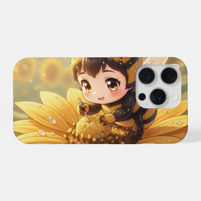 Funda Para iPhone Golden Bumblebee in Bloom Dance.3 (Reverso Horizontal)