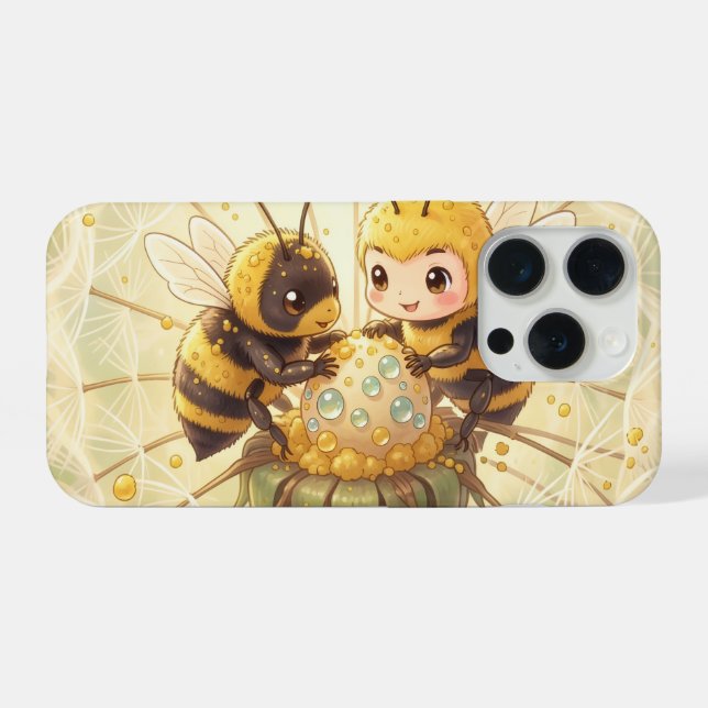 Funda Para iPhone Golden Bumblebee in Bloom Dance.5 (Reverso Horizontal)