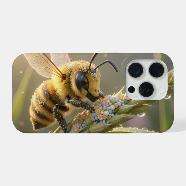 Funda Para iPhone Golden Bumblebee in Bloom Dance.7 (Reverso Horizontal)