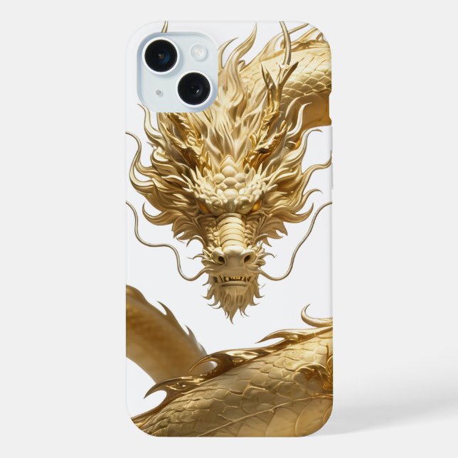 Funda Para iPhone Golden Chinese Dragon Art | Mythical Creature Fant (Reverso )