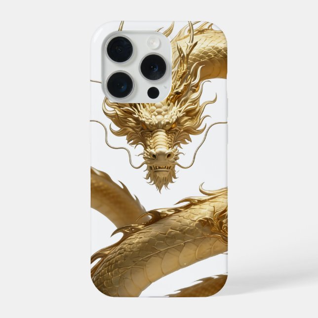 Funda Para iPhone Golden Chinese Dragon Art | Mythical Creature Fant (Reverso )