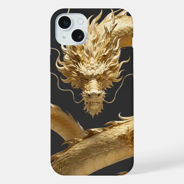 Funda Para iPhone Golden Chinese Dragon Art | Mythical Creature Fant (Reverso )