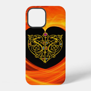 Funda Para iPhone 12 GOLDEN LEAF, amarillo naranja negro
