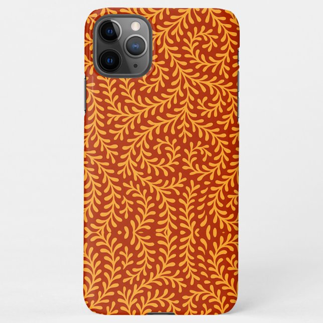 Funda Para iPhone Golden Yellow Leafy Vine Pattern  (Reverso)