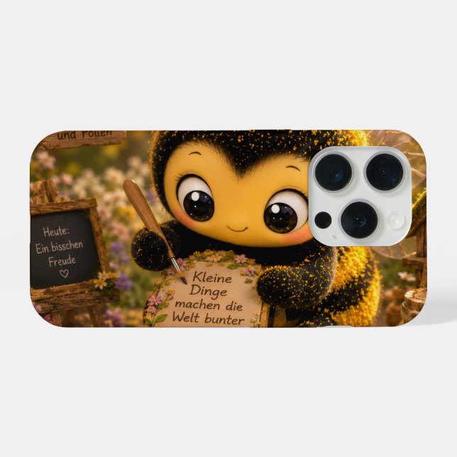 Funda Para iPhone Goldene Hummel im Blütentanz.10 (Reverso Horizontal)