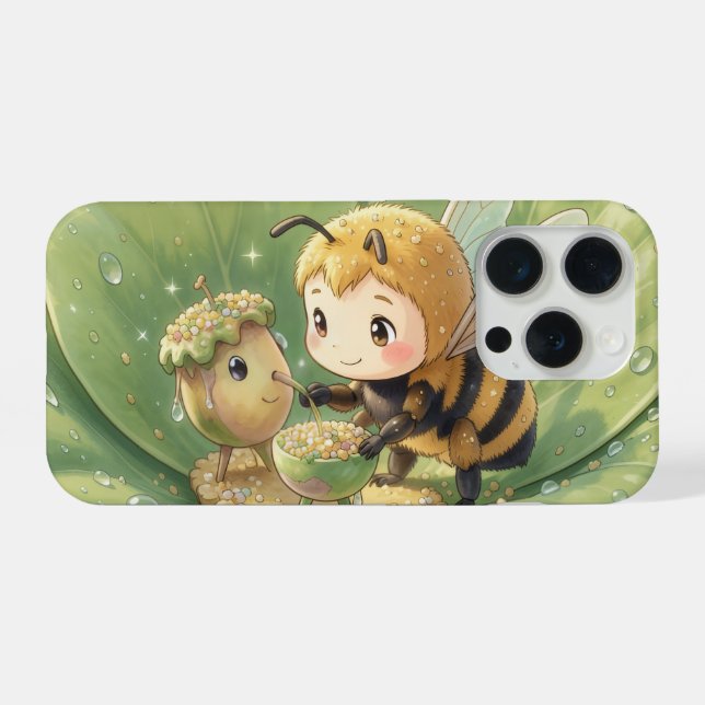 Funda Para iPhone Goldene Hummel im Blütentanz.3 (Reverso Horizontal)