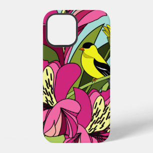 Funda Para iPhone 12 Goldfinch y Flowers