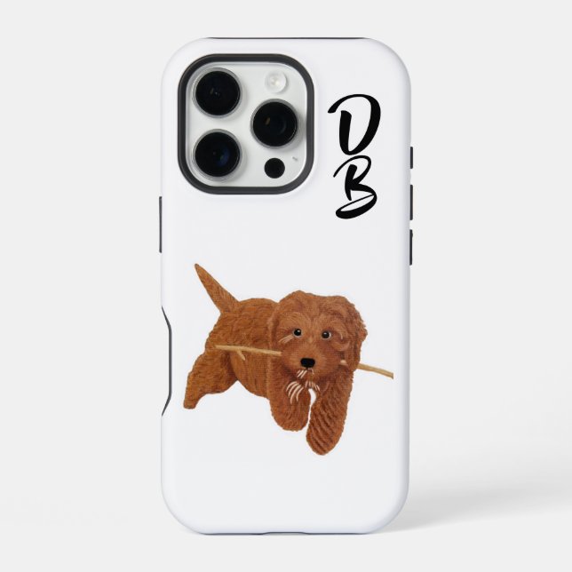 Funda Para iPhone Goldie Golden Doodle Blanco (Reverso )