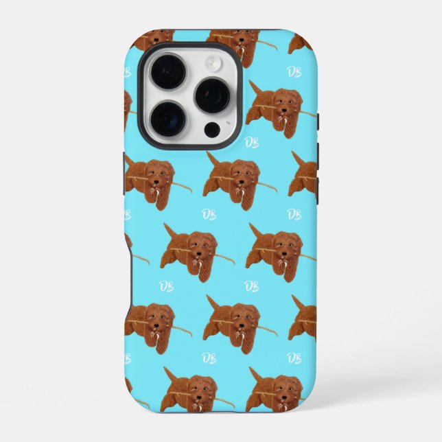 Funda Para iPhone Goldie Golden Doodle Blue (Reverso )