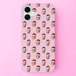 Funda Para iPhone 16 Plus Gorra de Santa Personalizada con Rostro 2 Fotos Re