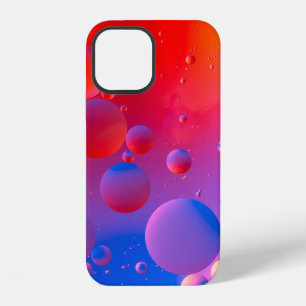 Funda Para iPhone 12 gotas aceitosas en agua con fondo colorido, clo