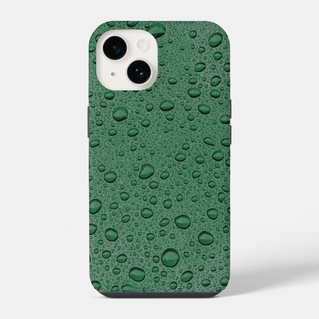 Funda Para iPhone Gotas de agua verde (Reverso )