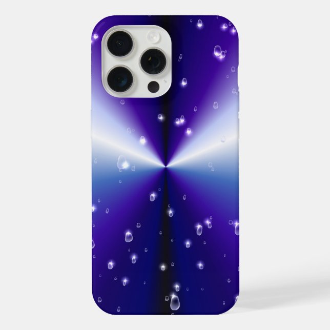 Funda Para iPhone Gotas de lluvia con estrellas en un arcoiris negro (Reverso )