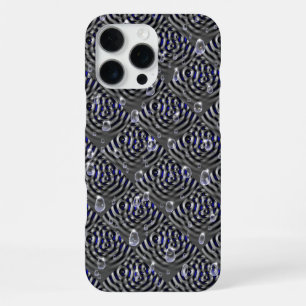 Funda Para iPhone 16 Pro Max Gotas de lluvia gris azul Metalizado