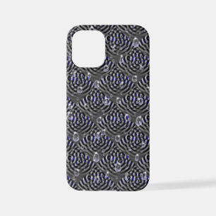 Funda Para iPhone 12 Mini Gotas de lluvia gris azul Metalizado