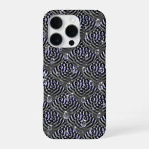 Funda Para iPhone 16 Pro Gotas de lluvia gris azul Metalizado