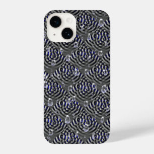Funda Para iPhone 14 Gotas de lluvia gris azul Metalizado
