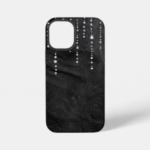 Funda Para iPhone 12 Mini goteo de diamante en cuero