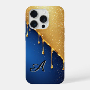 💛 Goteo de Oro Líquido Elegancia Sobre Azul Océan